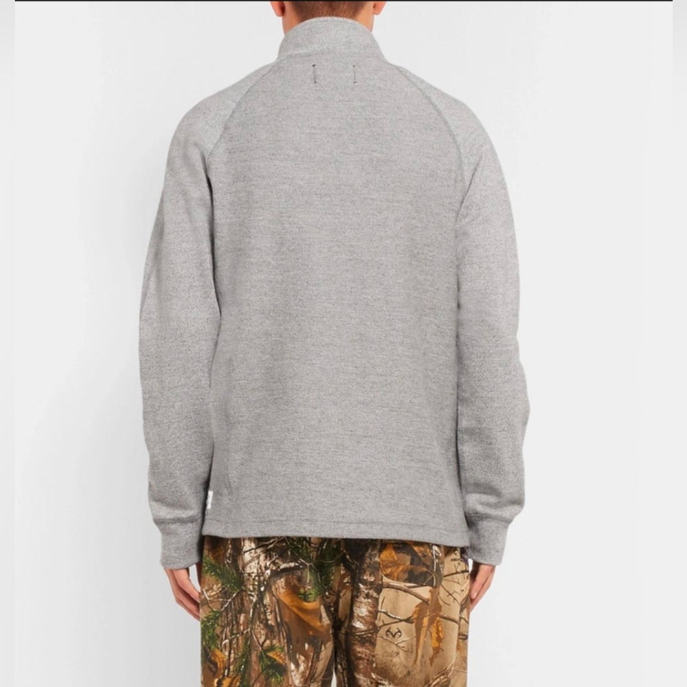 Reigning Champ Mélange Loopback 1/2 Half-Placket Snap Button Heathered Grey M - Picture 3 of 14